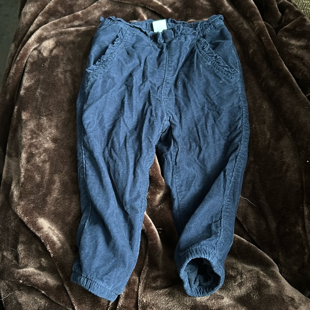 Gap fleeced lined navy blue leggings- 2 t